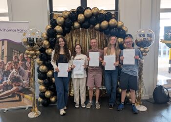 Thomas Paine Sixth Form students celebrate best ever A-Level...